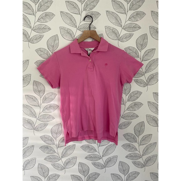 Lilly Pulitzer All Pink Embroidered Polo, Size S - Picture 1 of 3